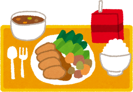 Illustration of a Japanese School Lunch Tray